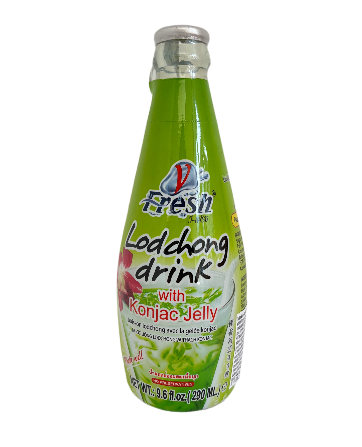 Fresh lodchong drink with konjac jelly